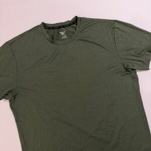Reebok Men's Green Heathered Crew Neck Short Sleeve T-Shirt Size Large